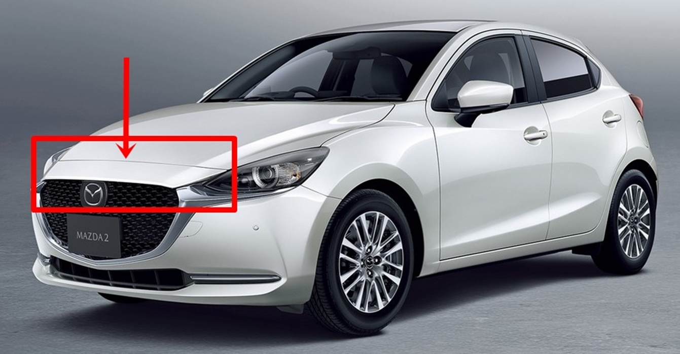 พลาสติกบนกันชนหน้า MAZDA 2 ปี2019-2024 แท้ศูนย์ (SKYACTIV) (ตัวบน) (พลาสติกฝาครอบบนกันชนหน้า ตัวบน) (สีพื้นงานดิบ) - Image 5
