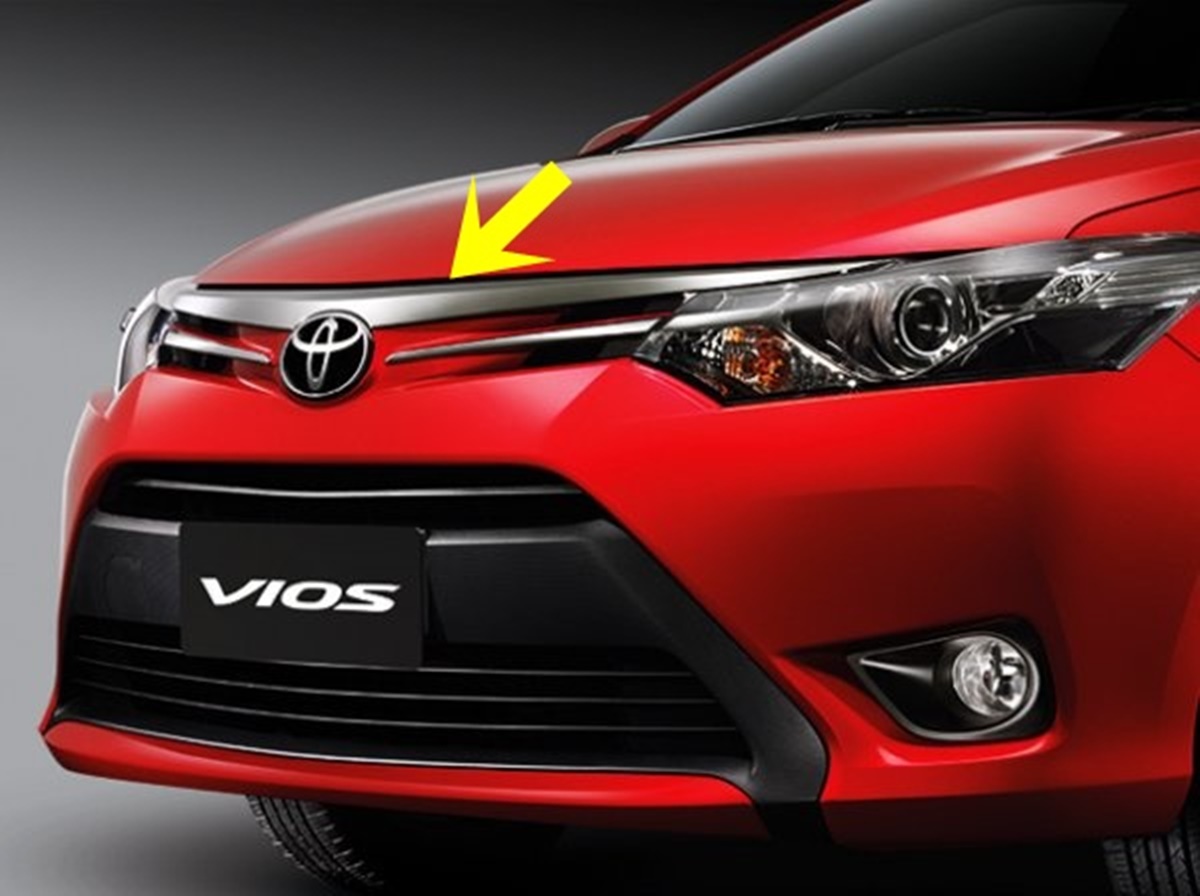 คิ้วกันชนหน้า ตัวบน TOYOTA SOLUNA VIOS ปี2013-2017 แท้ศูนย์ แบบชุบโครเมี่ยม (คิ้วหน้ากระจัง ตัวบน) - Image 5