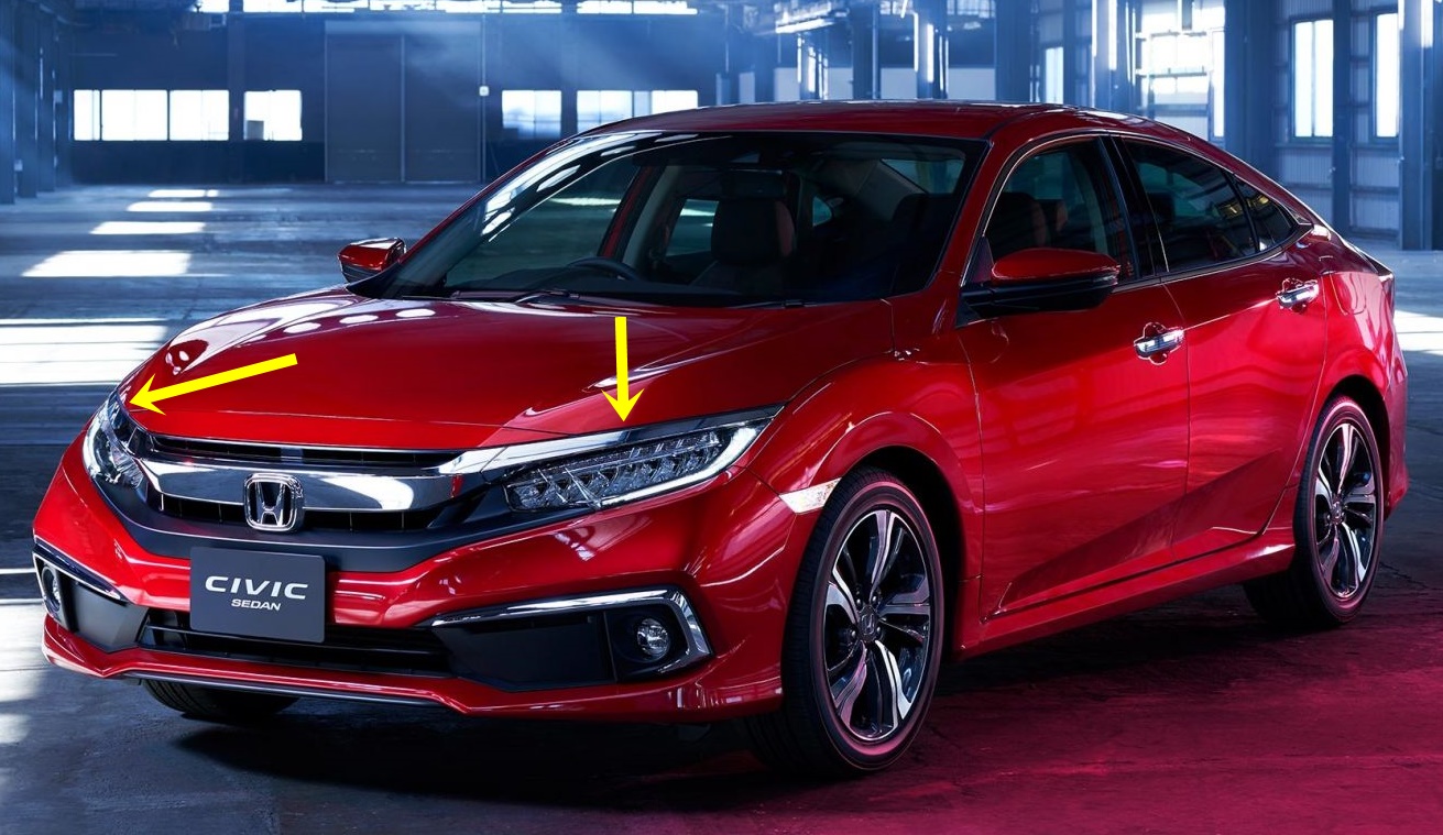คิ้วบนไฟหน้า HONDA CIVIC FC ปี2016-2021 LH / RH แท้ศูนย์ (แบบชุบโครเมี่ยม) (สำหรับ ตัว 4ประตู เท่านั้น) (ราคา ต่อข้าง) - Image 7